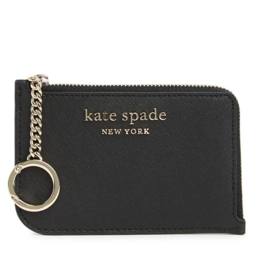 Kate Spade Cameron Medium L-zip Cardholder Black New NWOT